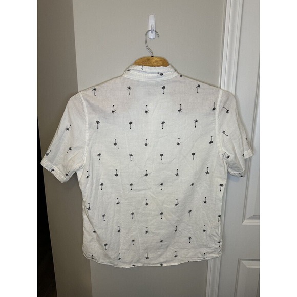 Disney Junk Food Button Up Shirt Men's XL Mickey Mouse Hawaiian Palm Trees White - Picture 6 of 8